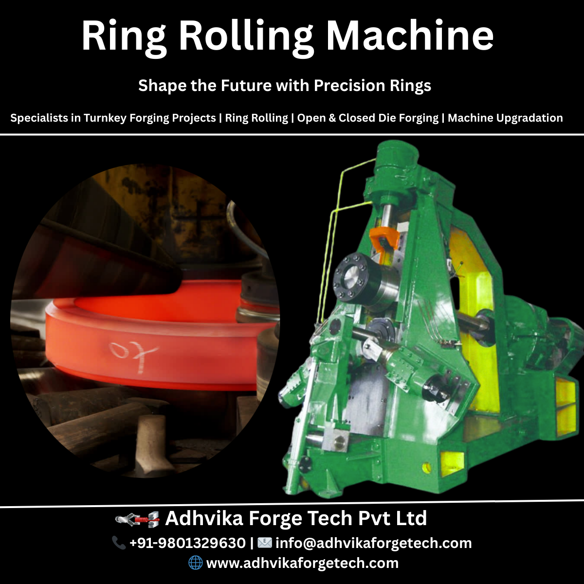 A Ring Rolling Machine is used to manufacture hollow, ring-shaped components from solid billets. The machine applies high levels of pressure and heat to stretch and shape the billet into a ring. These rings are essential in various sectors, including the production of turbine rings, gear rings, flanges, and bushings.