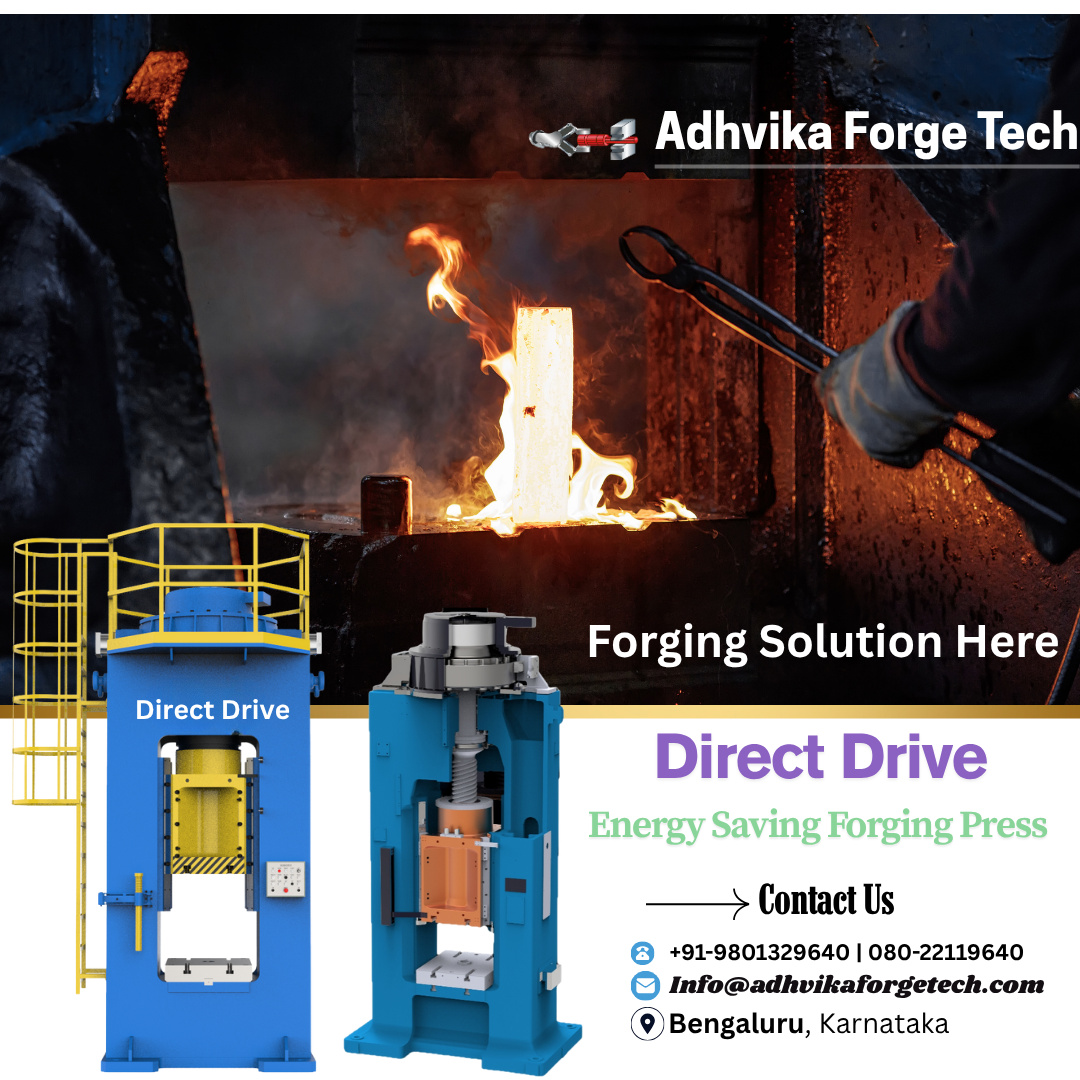 Adhvika Forge Tech offers advanced Electric Screw Presses (250–8500 tons) for precision forging. Energy saving, low maintenance, and fully automated solutions.