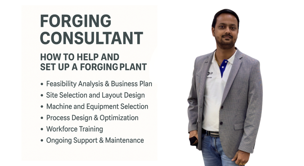 Amit Singh is a leading forging consultant offering expertise in plant setup, process optimization, machine selection, workforce training, and automation. He helps businesses achieve efficiency, cost reduction, and quality improvement.