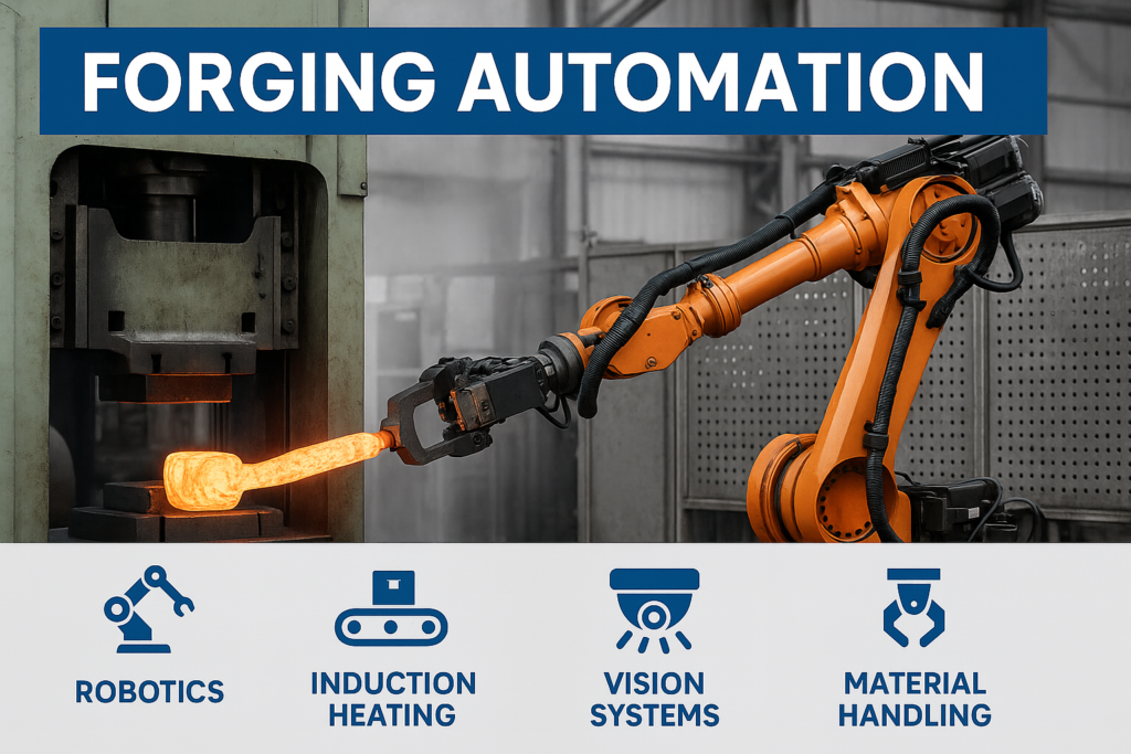 In the forging industry, time is money – every second saved in production directly impacts profitability. At Adhvika Forge Tech, we believe automation is not just the future of forging… it’s the present. Robotic automation in forging is transforming how we handle hot billets, move dies, and execute precise forging operations with speed, safety, and accuracy.