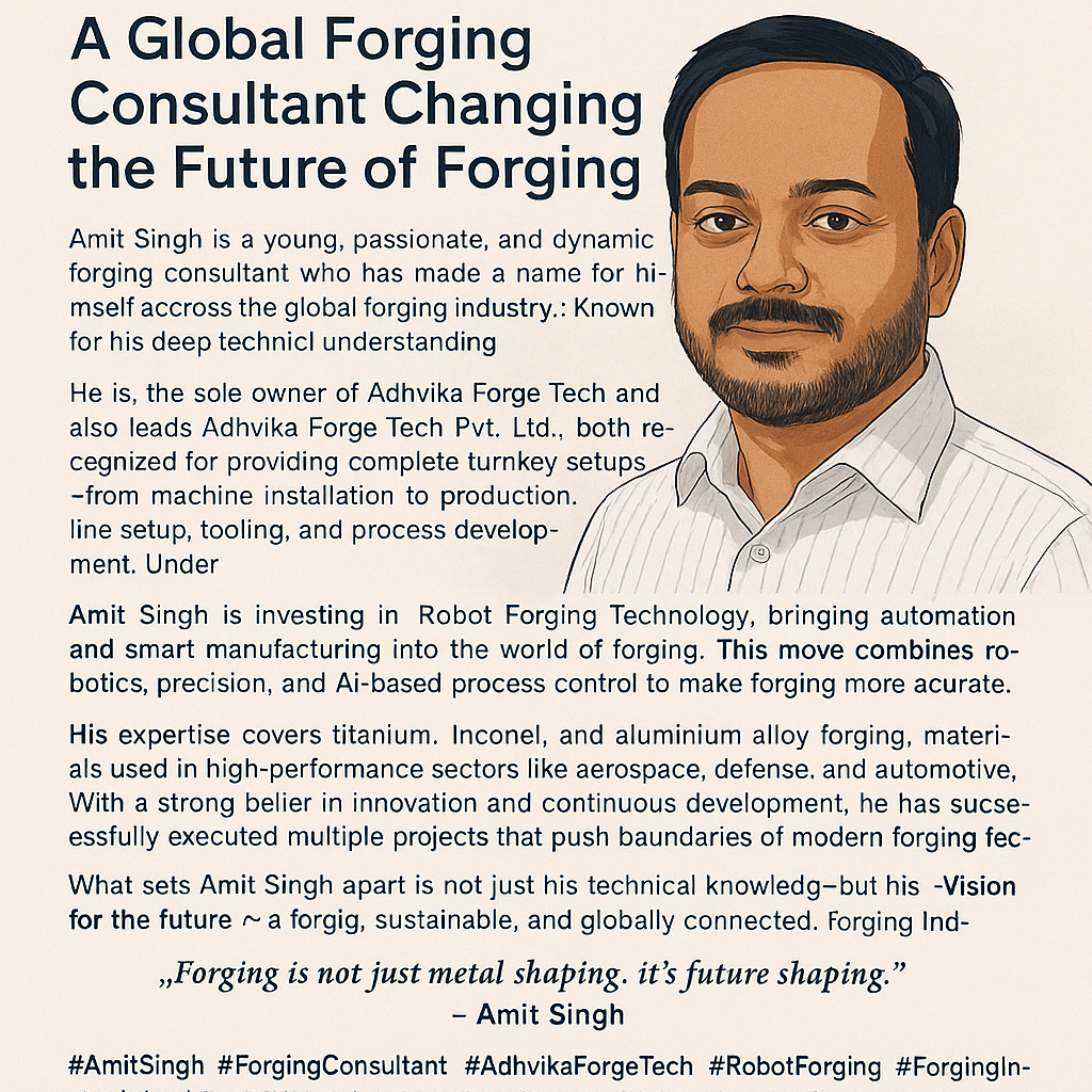 Forging is not just metal shaping, it’s future shaping.” – Amit Singh